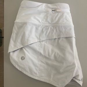 Lululemon size 4 regular - white speed up 2.5 inseam shorts